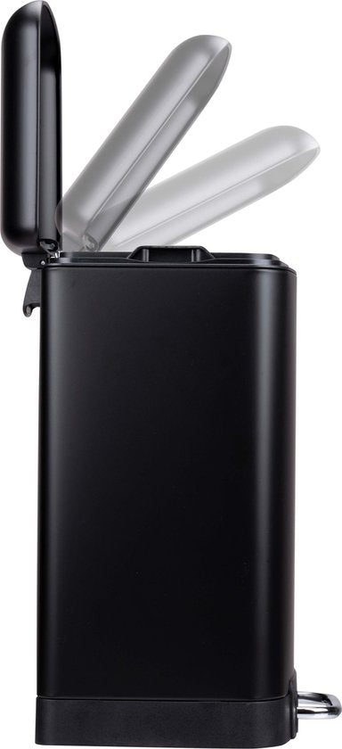 Dirt Devil Treteimer 6 Liter - Badabfalleimer - Edelstahl - Schwarz