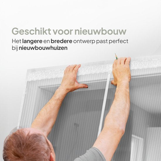 O'DADDY® Türvorhang Deluxe FIBER - Magnetischer Fliegenvorhang - Für Neubauten und Standardtüren - Einfache Installation - Türgitter Weiß - 140x230 cm