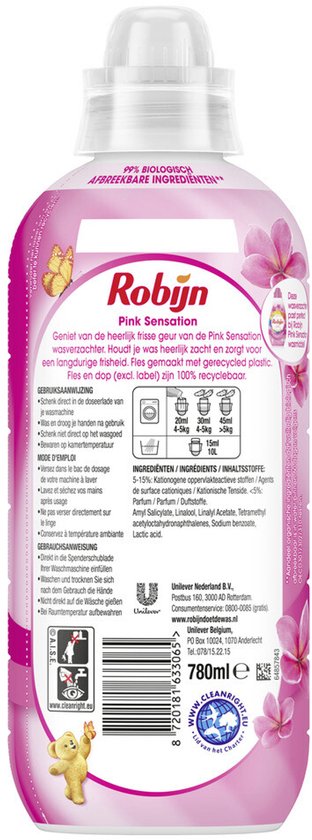 Robijn Weichspüler Pink Sensation 39 Wäschen - 780 ml