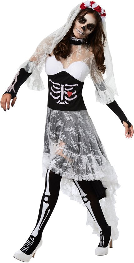 Dressforfun Faschingskostüm Gruselige Skelettbraut – Damen – Größe XXL