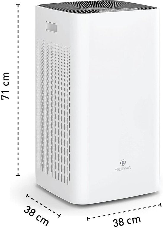 Medify Air MA-112 Luftreiniger - 855 m³/h Luftreiniger - Ionisator & HEPA H13 Filter - 4 Modi + Schlafmodus - Bis zu 342 m² pro Stunde - Gegen Heuschnupfen, Hausstaubmilben & Allergien - Weiß