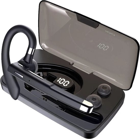 Otiume Wireless Headset - Geräuschunterdrückung - Inklusive Ladekoffer - Bluetooth 5.0 - 100 Stunden - Wasserdicht - Bluetooth Headset - Freisprechen Auto Bluetooth - Arbeit Ohrhörer - Ohrhörer - Wireless Headset mit Mikrofon - Büro Ohrhörer