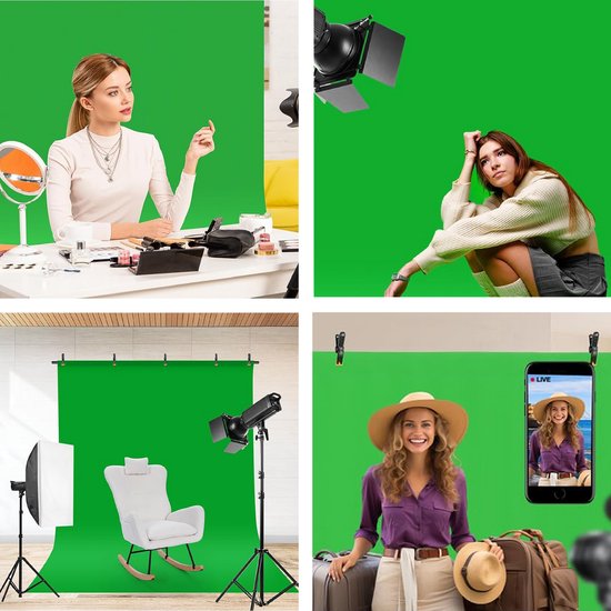 Luft Green Screen Set - 200x150 Leinwand - Fotografie - Hintergrund für Fotostudio