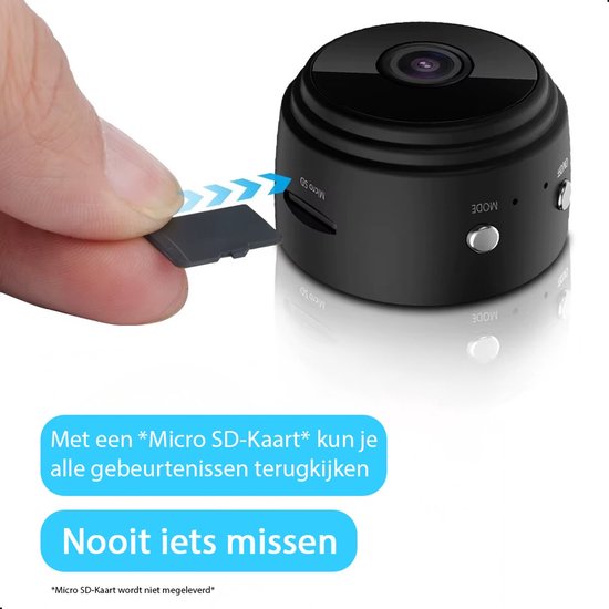 Tech Essentials Mini Hidden Spy Camera - 1080P - Mit WiFi APP - Micro Secret Security Camera - Indoor - Spy - Eavesdropping - Schwarz