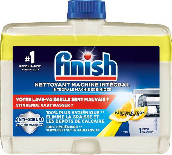 Finish Maschinenreiniger - Zitrone - 250ml - 100% Reinigung - Gelb/Blau