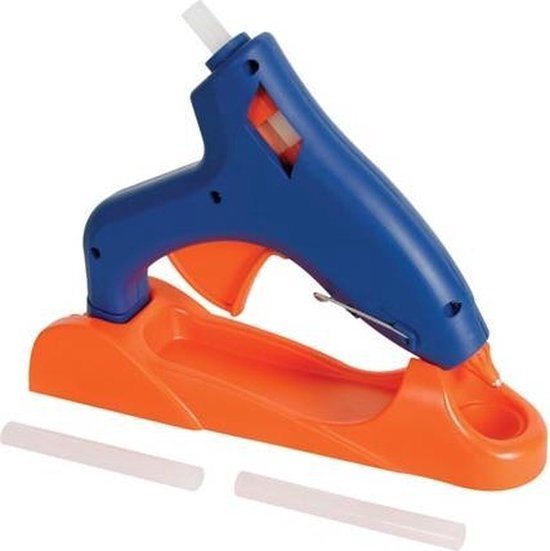 Toolland Kabellose Klebepistole 25 W/230 VAC, schnelles Aufheizen, Temperatur 170~180 °C, abnehmbares Kabel, automatische Kleberzufuhr, inklusive 3 Klebepatronen, Kabel 1,4 m, ideal für schnelle Reparaturen