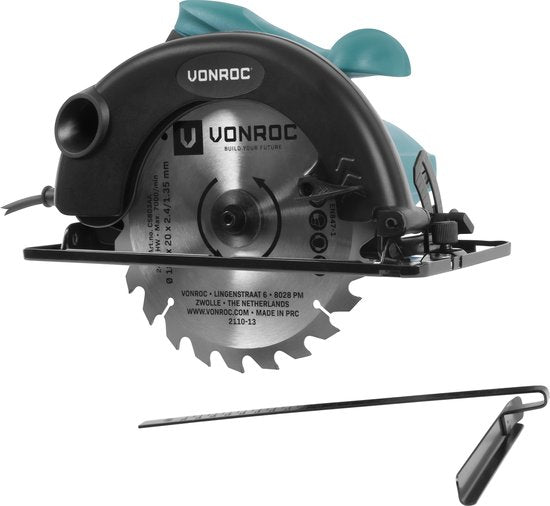 VONROC Kreissäge 1200W - 185mm - Inkl. Parallelführung und 24-Zahn Sägeblatt für Holz