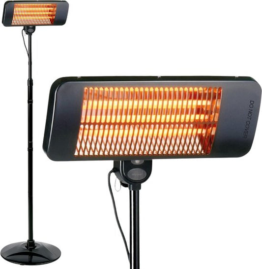 Alpina Infrarotheizung - Terrassenstrahler - 2000W - 3 Heizstufen - Schwarz