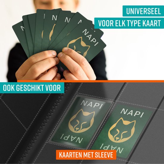 NAPI Sammelmappe 360 Karten - Profi-Mappe für Karten - Sammelkartenmappe - 9 Taschen - Premium-Kartenmappe - 20 Seiten - A4-Format - Rot