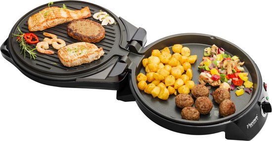 Bestron Pizzaofen - APZ400Z - Maximal 230°C - Ø27 cm - Schwarz - Kann auch als Tischgrill verwendet werden - 5 Jahre Garantie