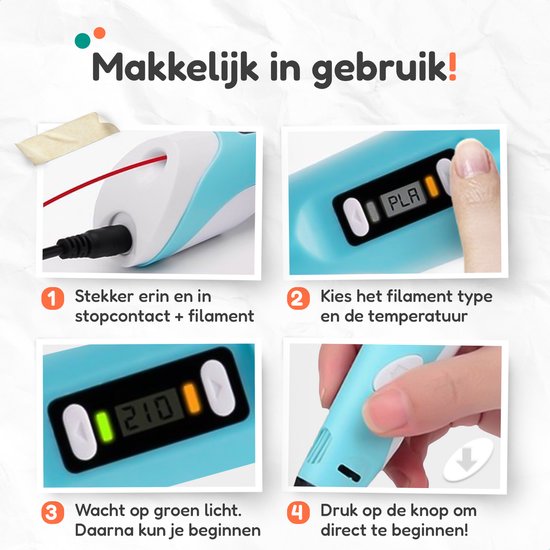 Diydash 3D Pen Starter Kit - inkl. Minen/Filament - Set- Zeichnen - Pink - Stifte - Für Kinder und Erwachsene - Starter Kit - Zubehör