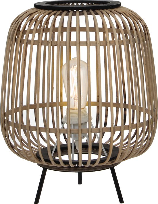 Mica Decorations Nimes Tischlampe - H37 x Ø29 cm - Bambus - Hellbraun