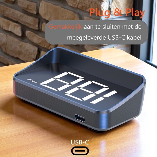 Tech Essentials Automatic - GPS Geschwindigkeitsmesser Auto HUD - USB-C - Weiß - Head Up Displays - Plug and Play