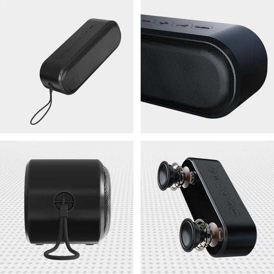 Auronic Bluetooth Lautsprecher - Kabellose Musikbox - 20 Stunden Musikgenuss - Extra Bass - Schwarz