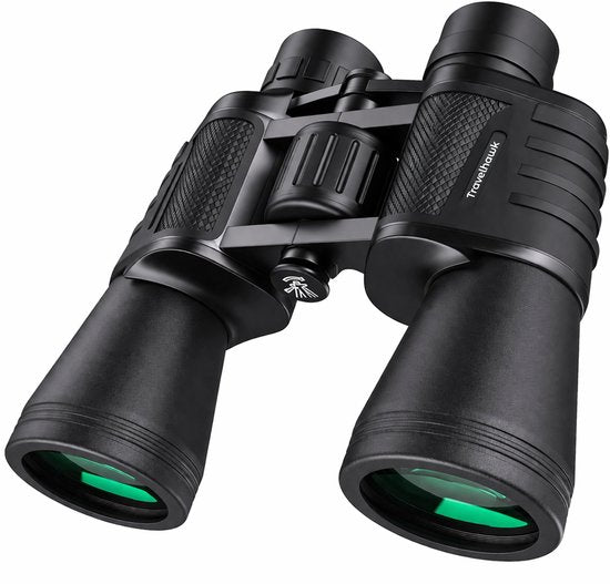 Travelhawk Fernglas - 20x50 - BAK4 - Voll multivergütet (FMC) - Kompaktes Fernglas - Wasserdicht - Mit Umhängekordel, Tragetasche - für Vogelbeobachtung, Jagd, Theater - Schwarz