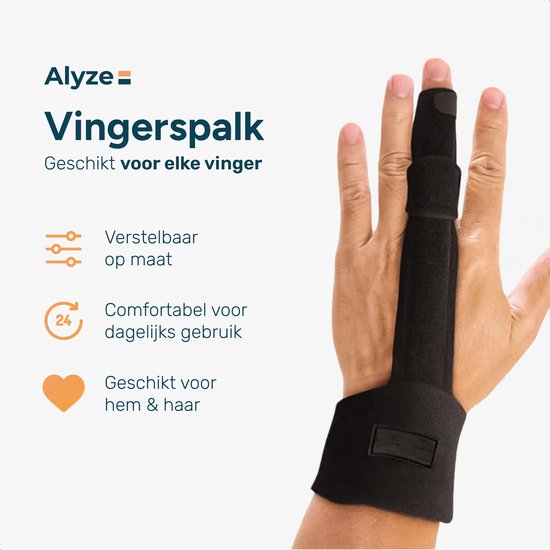 Fingerschiene - Mittelfinger - Einheitsgröße - Für alle Finger geeignet - Fingerschiene - Schwarz - Fingerschiene - Fingerschiene - Zeigefinger - Triggerfinger - Ringfinger - Hammerfinger - Schiene
