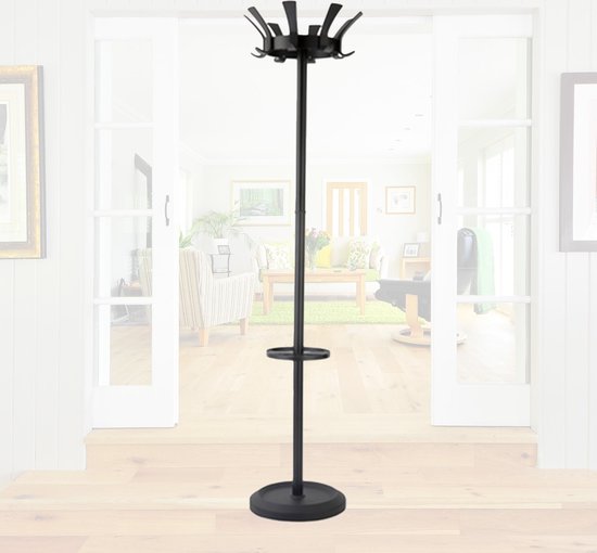 BRASQ Garderobenständer London CS300 - Schwarz - Stahl - Garderobenständer stehend - 181 cm - Modern