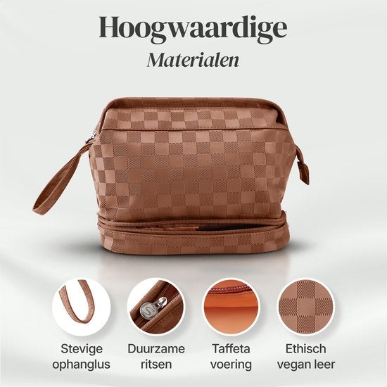 Skycases Travel Essentials - Kulturtasche und Make-up-Organizer - wasserdicht und kompakt - geeignet für Reisen und den täglichen Gebrauch - Unisex - Braun
