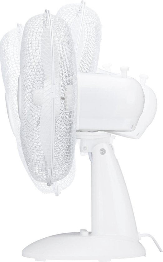Lifetime Air Tischventilator 35W - Ventilator für Tisch und Schreibtisch - mit Griff, 3 Geschwindigkeiten und Kippfunktion - leise 65dB - Weiß