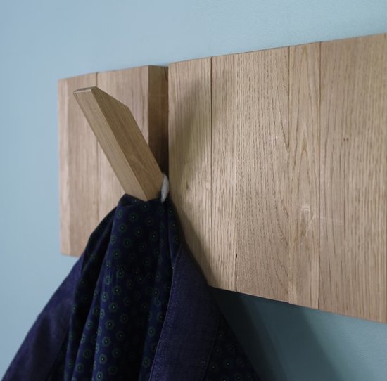 Urban State Wandgarderobe - Garderobenständer hängend - Eschenholz - 4 Haken - Piano Garderobe - Garderobenständer - handgefertigt