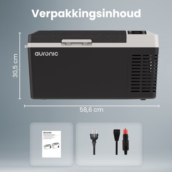 Auronic - Elektrische Kühlbox - 20L - Schwarz/Grau