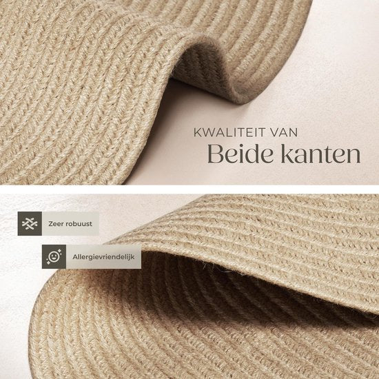 tectake® Flechtteppich - Boho-Stil - Juteteppich für drinnen und draußen - Langlebig und pflegeleicht - Formbeständig und allergikerfreundlich - Runder Teppich - Ø160 cm