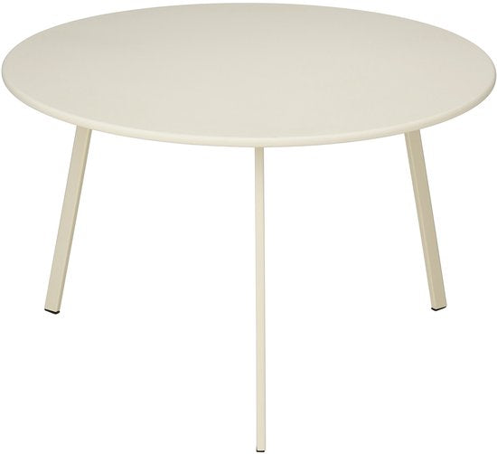 Mica Decorations Seattle Beistelltisch, rund, für den Außenbereich – Couchtisch – Outdoor-Couchtisch – Auch als Pflanzentisch oder Pflanzenständer geeignet – Metall – 38 x 61 cm – Creme