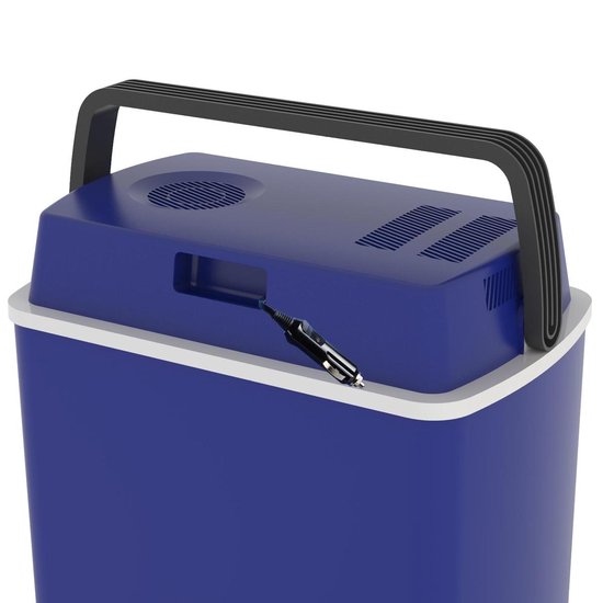 Campart Coolbox CB-8624 - Kühlbox 22 Liter - Leichtgewicht mit Griff - Thermoelektrisches Kühlsystem - Mit 12V-Stecker für Reisen und im Auto - Umrüstbar auf 230V-Netzstecker - Blau