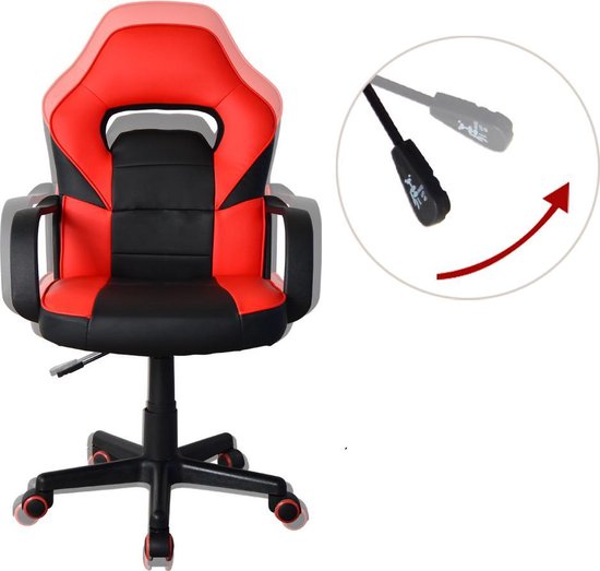 Spielstuhl Thomas junior - Bürostuhl Gaming Style - höhenverstellbar - rot schwarz