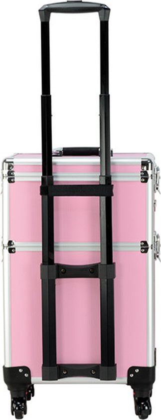 Friseurkoffer Trolley - Schminkkoffer Make-up Nagelkoffer - Schminkkoffer - Beauty Case - rosa