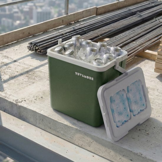 TRVLMORE Cool Box 26L - Kühlbox - Inklusive 2 Kühlelemente - Grün