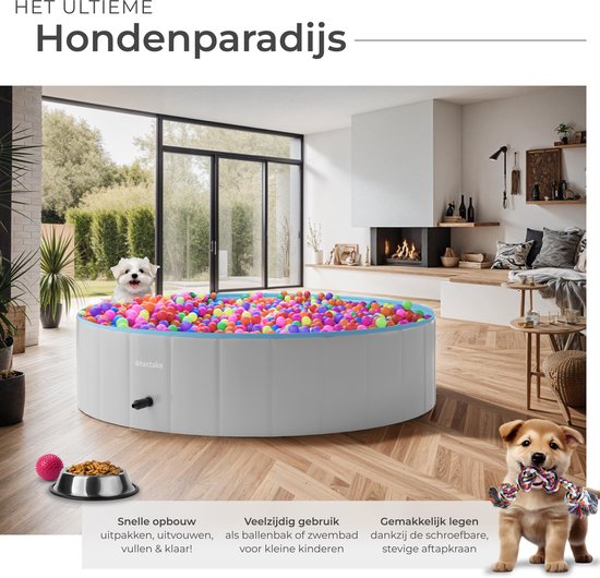 Tectake Hundepool Nele - Faltbare Hundebadewanne - Ø120 cm - Rutschfest -