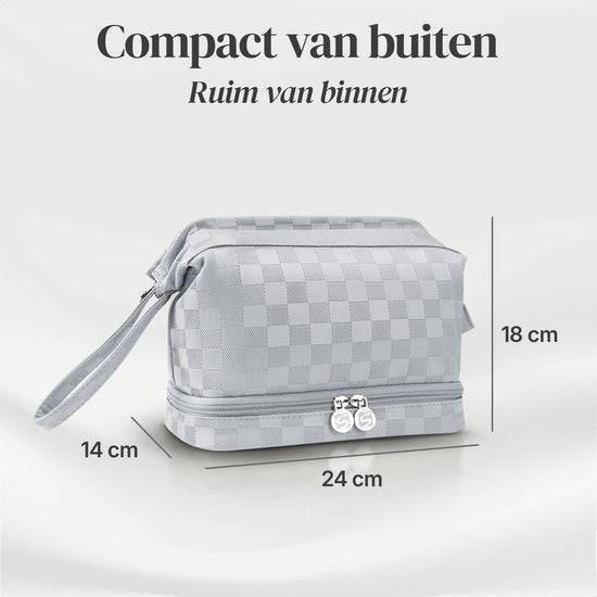 Skycases Travel Essentials - Kulturtasche und Make-up-Organizer - wasserdicht und kompakt - geeignet für Reisen und den täglichen Gebrauch - Unisex - Silber