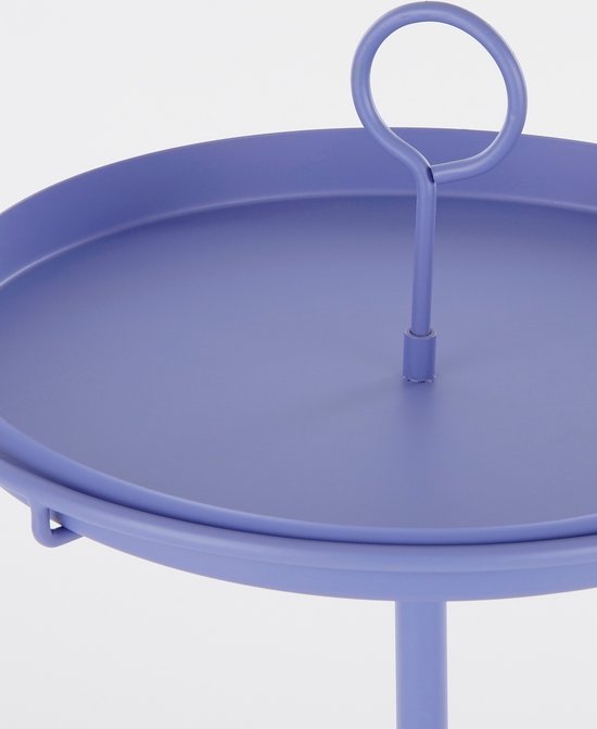 Mica Decorations Aston Beistelltisch - Mit abnehmbarem Tablett - H42 x Ø31 cm - Metall - Flieder