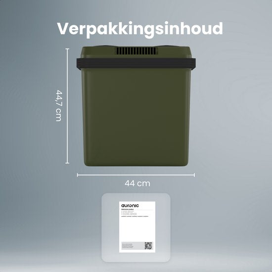 Auronic Coolbox Electric 12V und 230V - 25L - Camping-Kühlschrank - Auto - Kühlung und Heizung - Kühlbox - Grün