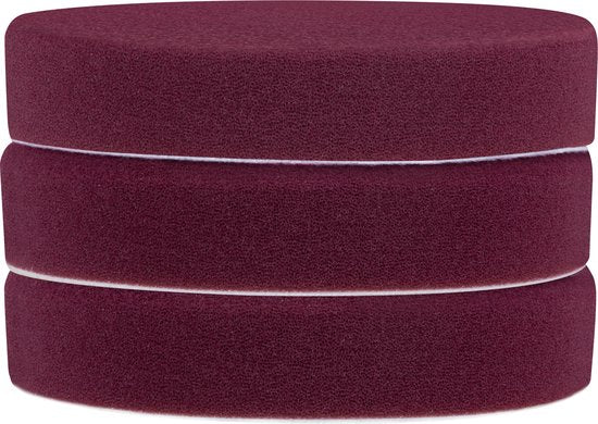VONROC Polierscheiben/Polierschwämme für Poliermaschinen - 125mm, 3 Stück - Rot