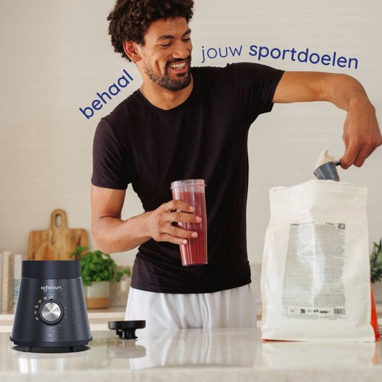 Safecourt Kitchen Hochleistungsmixer - 5 automatische Programme - Smoothie-Maker - 1300 Watt - Schwarz