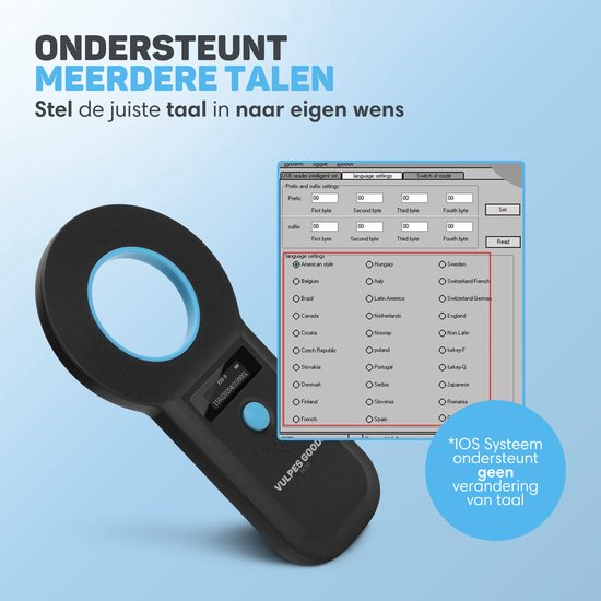 Vulpes Goods® Pets Chip-Lesegerät - Für alle Tiere und Heimtiere - Inkl. Reisetasche - PRO Version