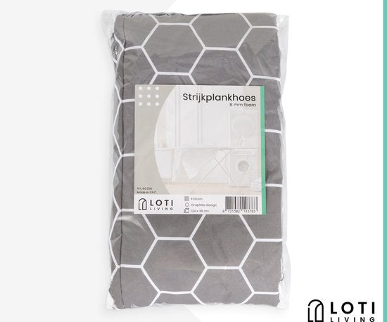Loti Living Bügeltischbezug 124 x 38 cm - Graphit - Bügeltischbezug - Komplettset - Universal