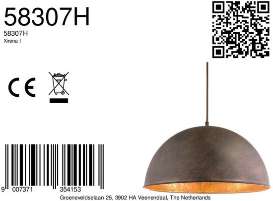Globo - Hängeleuchte - Xirena I - braun - Metall - Ø 41cm - E27 - 58307H