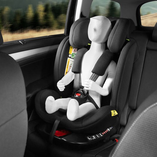 tectake Auto-Drehsitz - Babyschale - i-Size-Zulassung - Isofix-Autositz - Sitzerhöhung - Autokindersitz - 5-Punkt-Gurt - Von Geburt bis 150cm/36kg
