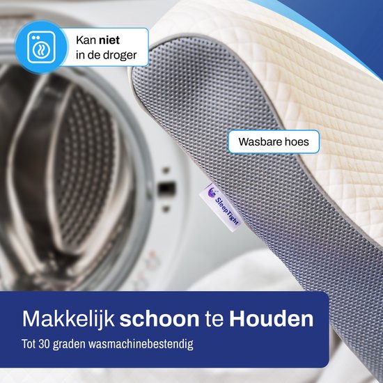 Sleeptight Ergonomisches Kissen Nackenschmerzen - Anti-Schnarch-Kissen Orthopädisch - Kühlendes Apnoe-Kissen - Mittelweicher Memory-Schaum - Seitenschläfer - 60x40x12cm