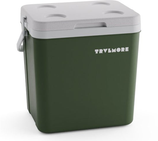 TRVLMORE Cool Box 26L - Kühlbox - Inklusive 2 Kühlelemente - Grün