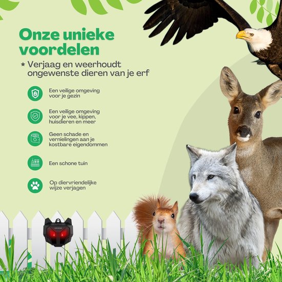 Vulpes Goods® Repellent - Vogelabwehr - Taubenabwehr - solarbetrieben - Repellent für Vögel und andere Raubtiere - PRO Version