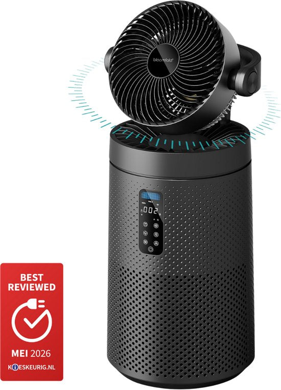 Bloomfold Ventilator und Luftreiniger Cyclone – H13-HEPA-Filter & UVC-Licht – 400 m³/h CADR – Luftreiniger – Medizinische Filterklasse gegen Pollen und Feinstaub