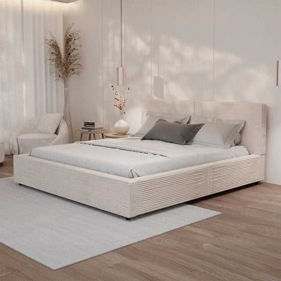 Polsterbett Salerno - Kord - 180x200cm - Beige