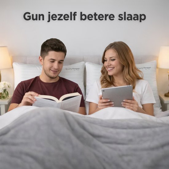 CozySense® Kissen - 2er Set - 50x70 CM - Premium Schlafkissen - 100% Baumwollbezug - Kopfkissen - Stützkissen für Seiten-, Bauch- und Rückenschläfer