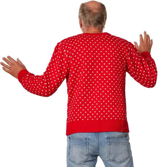 Dressforfun Weihnachtspulli Snow Fun Rot-Weiß – Unisex – Größe M