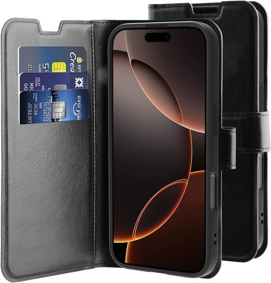 Behello Schutzhülle Buchhülle iPhone 16 Pro Gel Schwarz