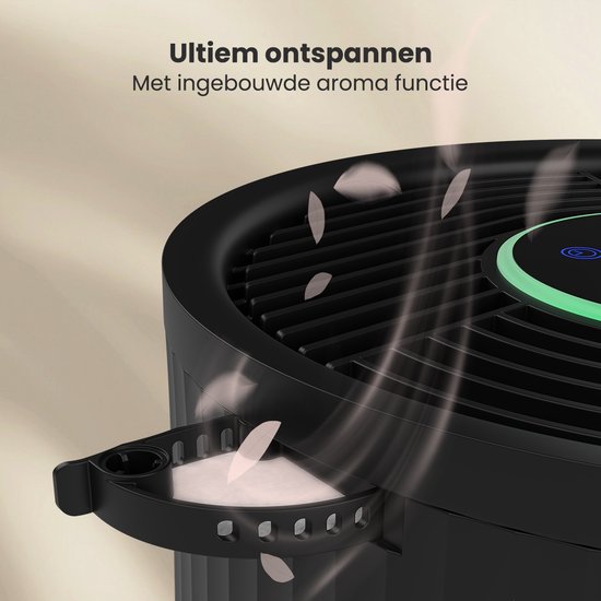 Auronic Luftreiniger Compact Pro - Mit HEPA 13-Filter - 150 m³/h - 30 m² - Aromatherapie-Funktion - 3 Stufen - Luftreiniger - Schwarz